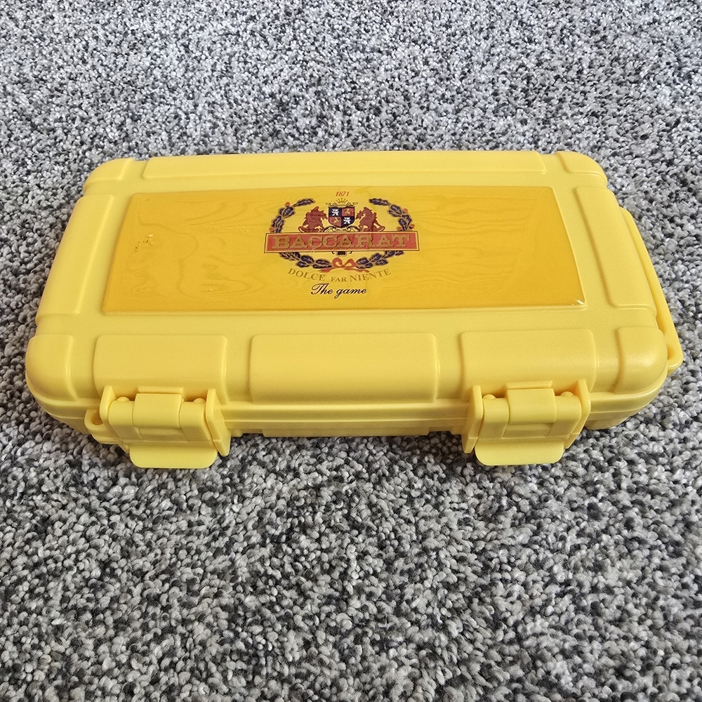 Baccarat Yellow Travel Cigar Case 5 Cigar Hard Shell Humidor Holder NEW